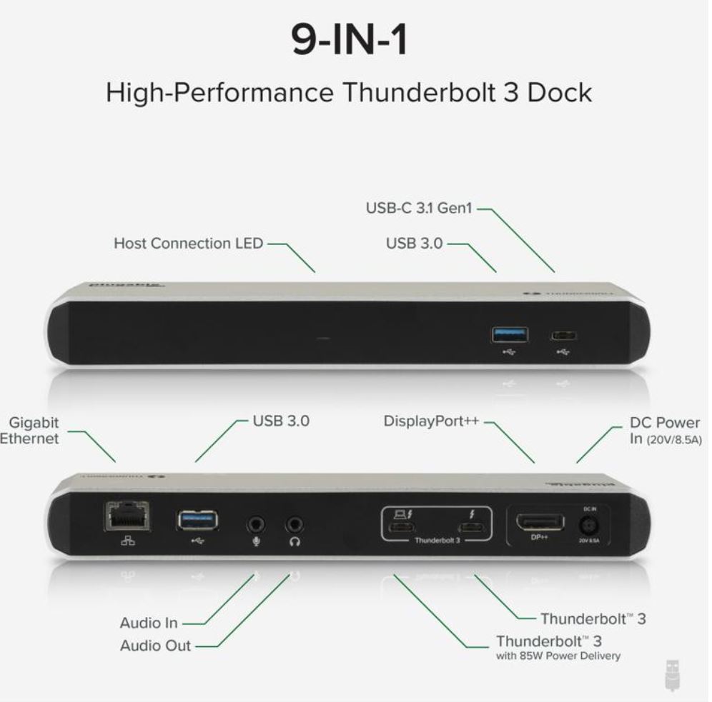 Plugable TBT3 Thunderbolt 3/4 docking station range