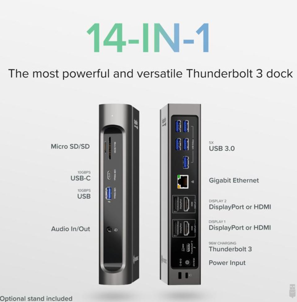 Plugable TBT3 Thunderbolt 3/4 docking station range