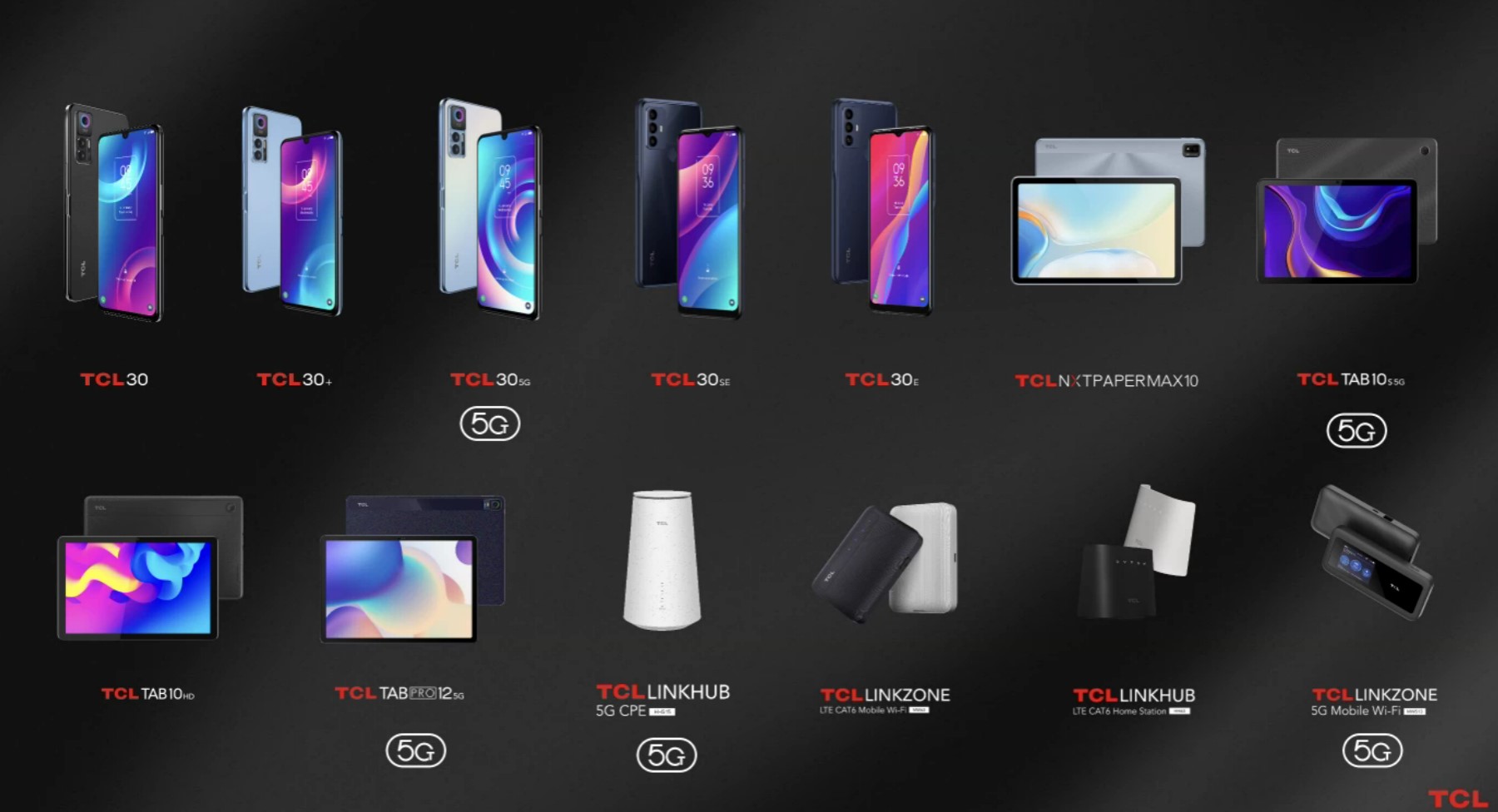 TCL 2022 phone, tablet, and Wi-Fi rang