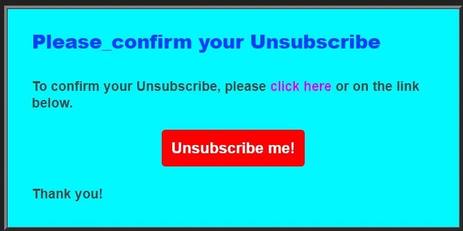 unsubscribe and prize emails